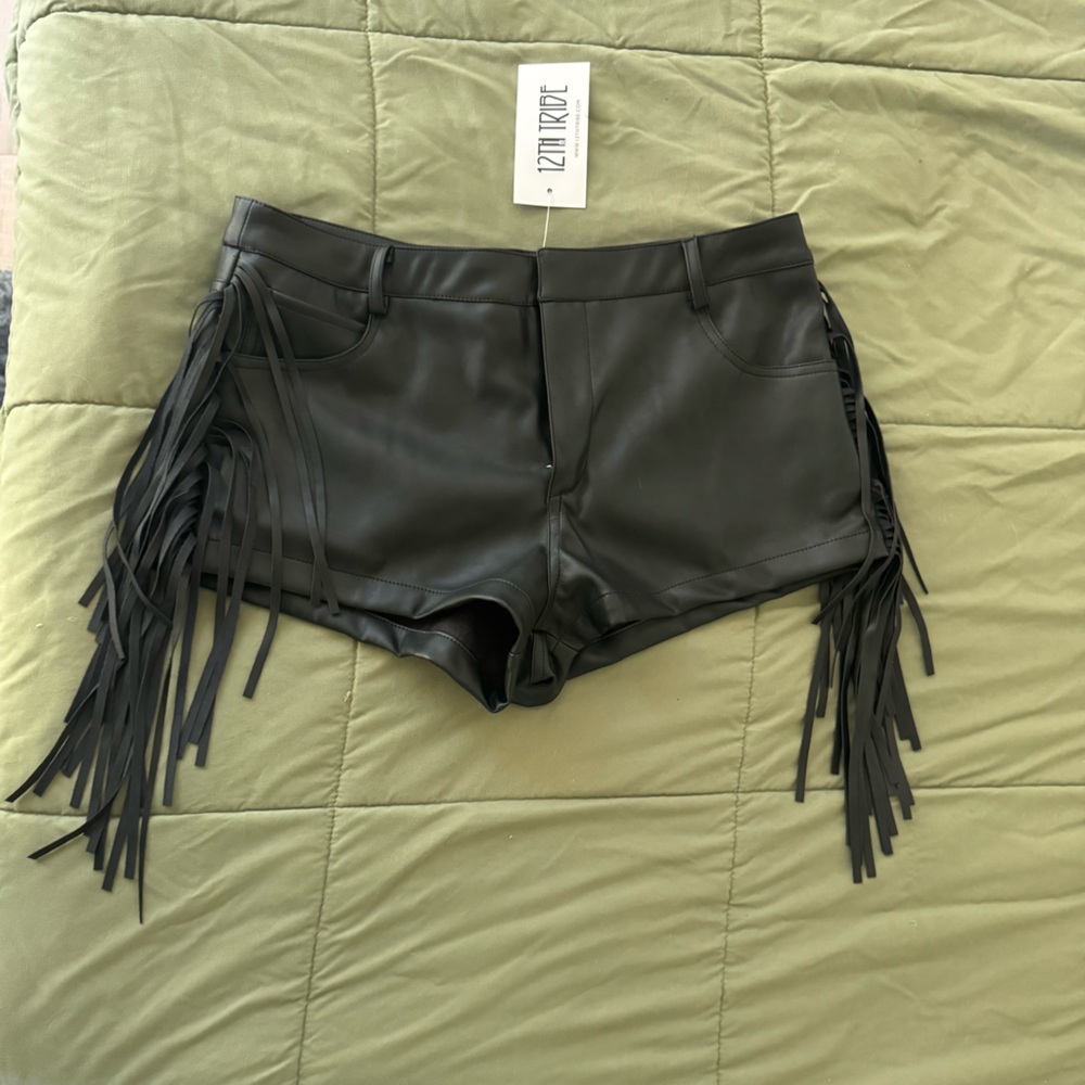 Black Fringe Women's Shorts
